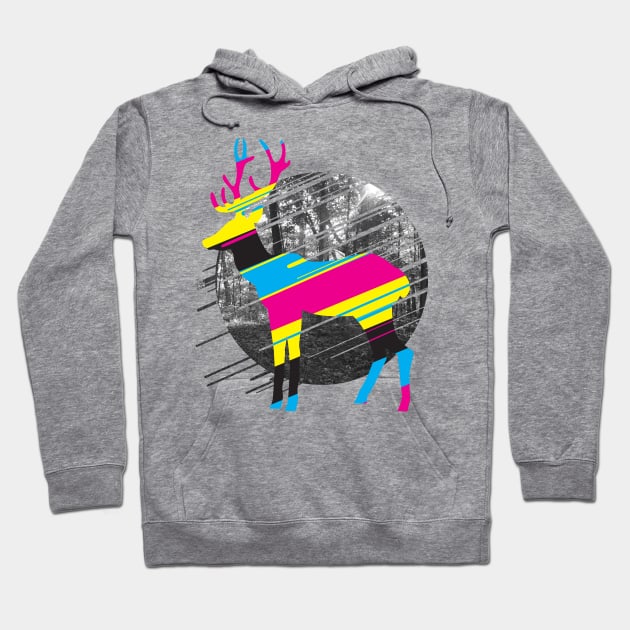 CMYK Deer Hoodie by qetza